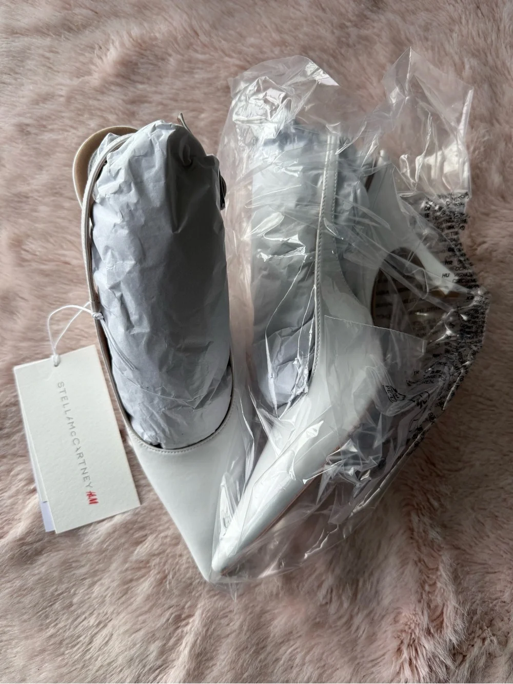 Stella McCartney White Pointed Slingback Heels